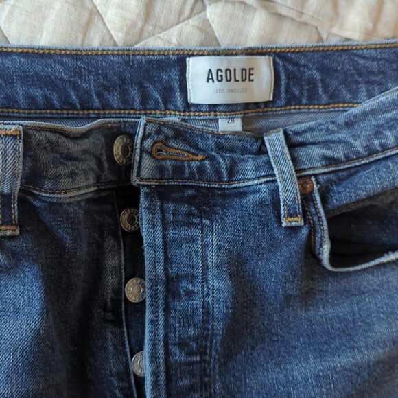 Agolde Riley Long High Rise Straight Stretch - Picture 3 of 4